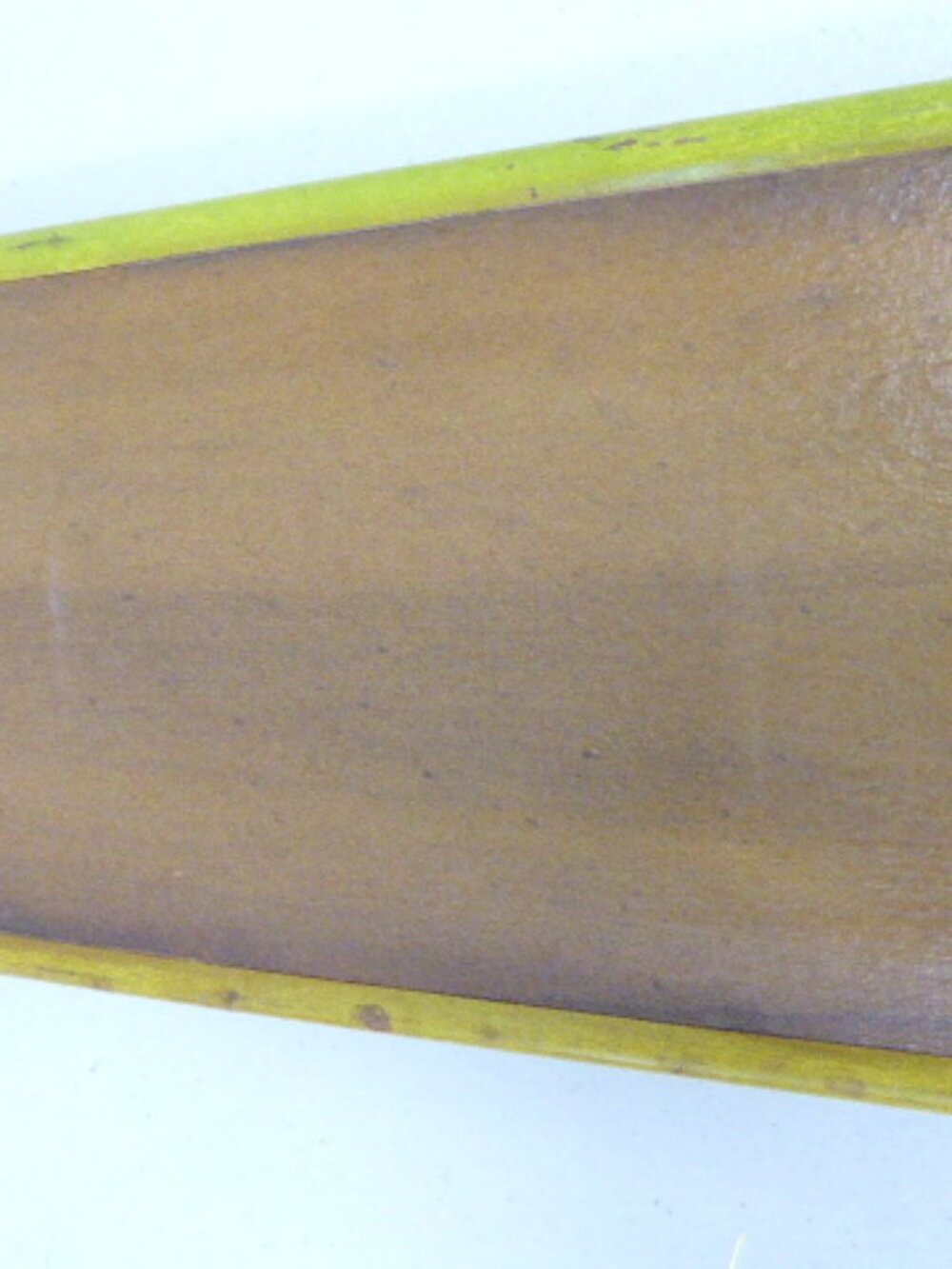 TRAY mid century MCM REVERSE GLASS PAINTED orange Mexico wood vintage - Picture 11 of 12